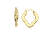 14ct Flower Form Hoop Gold Earrings