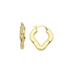 Load image into Gallery viewer, 14ct Flower Form Hoop Gold Earrings