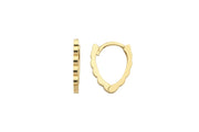 14ct Edge Detail Hoop Gold Earrings