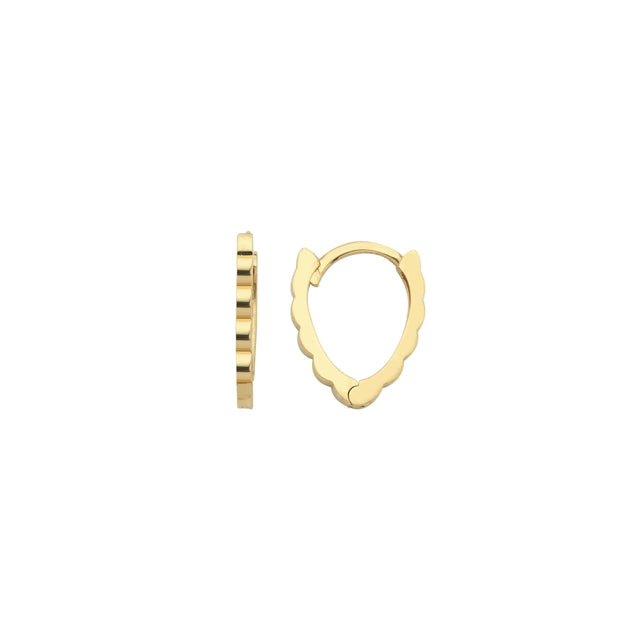 14ct Edge Detail Hoop Gold Earrings
