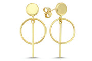 14ct Drop Hoop Earrings