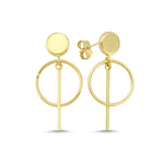 Load image into Gallery viewer, 14ct Drop Hoop Earrings
