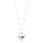 14ct Rose Mor Cicekli Gold Necklace