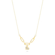 14ct Simsek Detayli Heart Gold Necklace