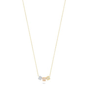 14ct 3 Renk Cube Design Gold Necklace