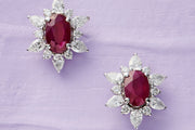 1.73 Karat Ruby Diamond Earrings