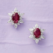 1.73 Karat Ruby Diamond Earrings