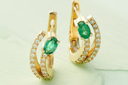 0.72 Karat Emerald Diamond Earrings