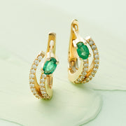 0.72 Karat Emerald Diamond Earrings