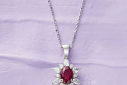 0.85 Karat Ruby Diamond Necklace