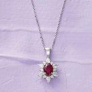0.85 Karat Ruby Diamond Necklace