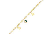 14ct Heart Gold Bracelet