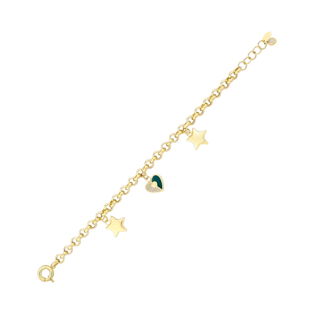 14ct Heart Gold Bracelet