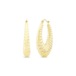Load image into Gallery viewer, 14ct Striped Hoop Gold Earrings