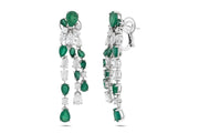 11.95 Karat Emerald Diamond Earrings