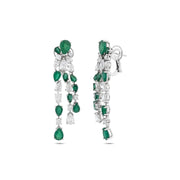 11.95 Karat Emerald Diamond Earrings