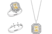 Monte Carlo Diamond Design Necklace Ring