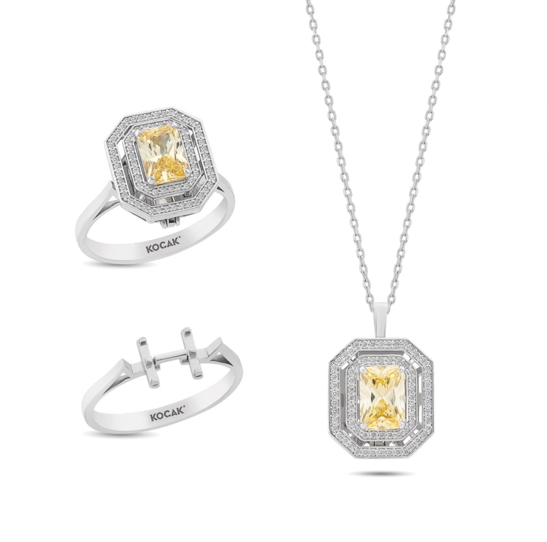 Monte Carlo Diamond Design Necklace Ring