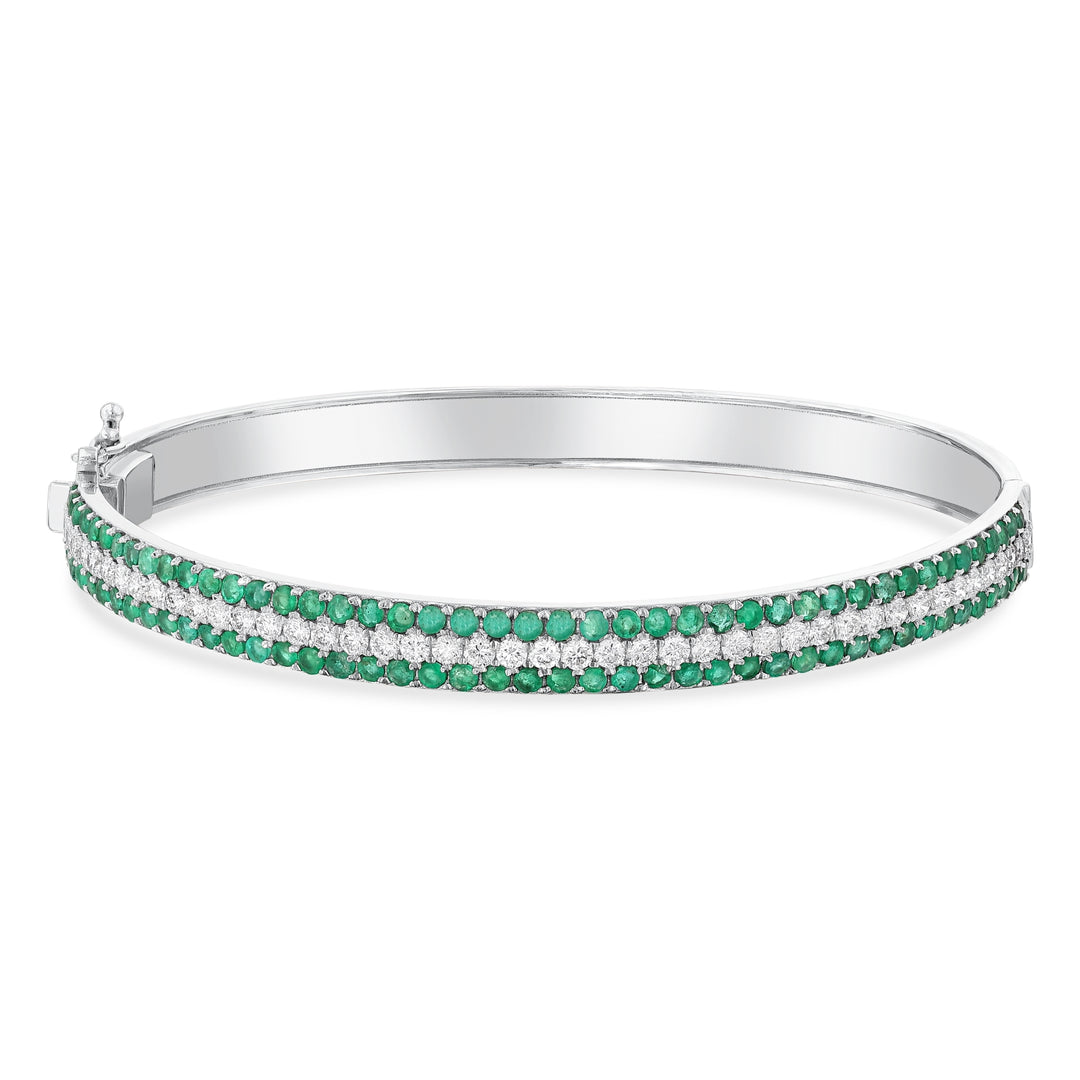 3.12 Karat Emerald Diamond Bracelet