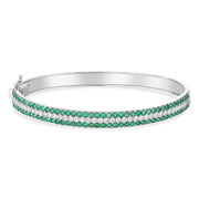 3.12 Karat Emerald Diamond Bracelet