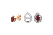 Portofino Drop Ruby Diamond Design Earrings