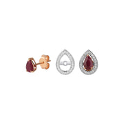 Portofino Drop Ruby Diamond Design Earrings