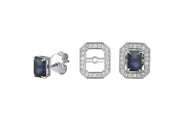 Portofino Square Sapphire Diamond Design Earrings
