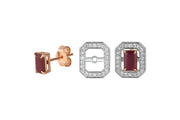 Portofino Square Ruby Diamond Design Earrings