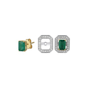 Portofino Square Emerald Diamond Design Earrings