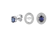 Portofino Oval Sapphire Diamond Design Earrings