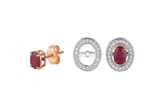 Portofino Oval Ruby Diamond Design Earrings