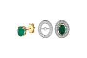 Portofino Oval Emerald Diamond Design Earrings