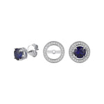 Load image into Gallery viewer, Portofino Round Sapphire Diamond Design Earrings