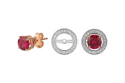 Portofino Round Ruby Diamond Design Earrings