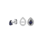 Portofino Drop Sapphire Diamond Design Earrings