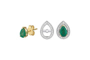 Portofino Drop Emerald Diamond Design Earrings