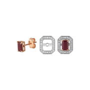 Portofino Square Ruby Diamond Design Earrings