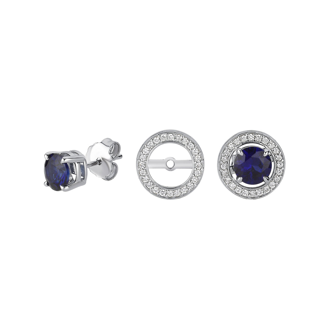 Portofino Sapphire Diamond Design Earrings