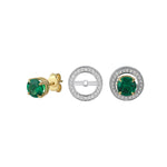 Load image into Gallery viewer, Portofino Emerald Diamond Design Earrings