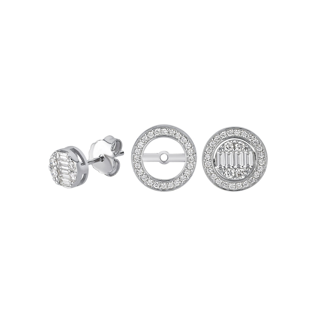 Portofino Baguette Diamond Design Earrings