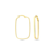 14ct Square Hoop Gold Earrings