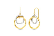 14ct Multicolour Circles Drop Gold Earrings