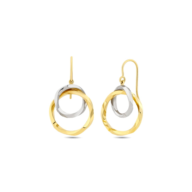 14ct Multicolour Circles Drop Gold Earrings