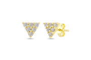 14ct Stone Set Triangle Gold Earrings