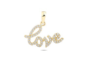 14ct Stone Set Love Yazili Gold Pendant (Chain Not Included)