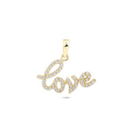 Load image into Gallery viewer, 14ct Stone Set Love Yazili Gold Pendant (Chain Not Included)