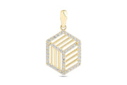 14ct Stone Set Illuzyon Kup Design Gold Pendant (Chain Not Included)