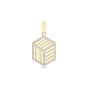 14ct Stone Set Illuzyon Kup Design Gold Pendant (Chain Not Included)