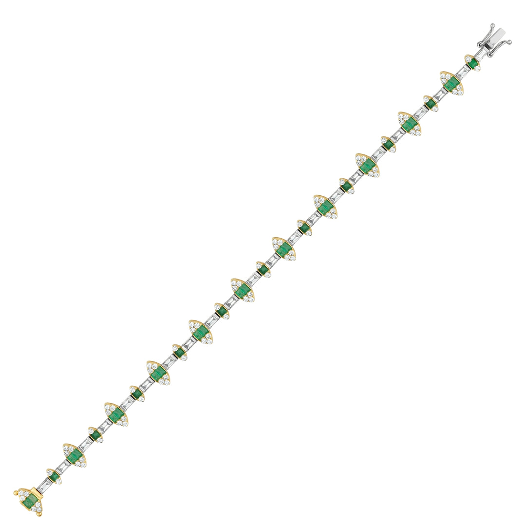 4.67 Karat Emerald Diamond Bracelet