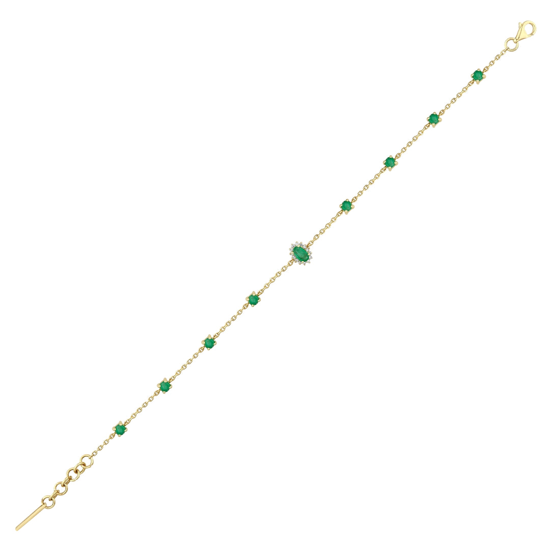 1.24 Karat Emerald Diamond Bracelet